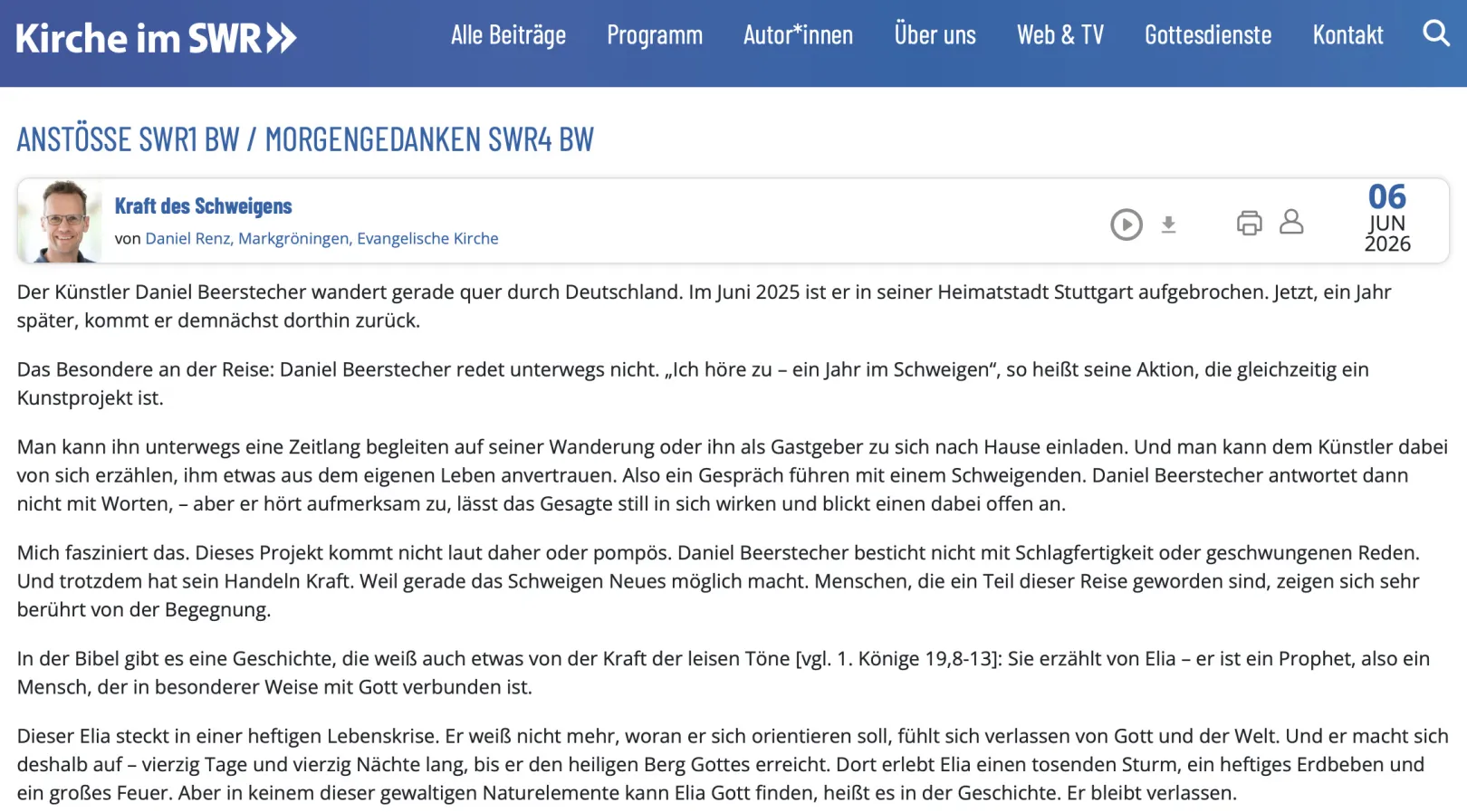 Ich höre zu – ein Jahr im Schweigen
