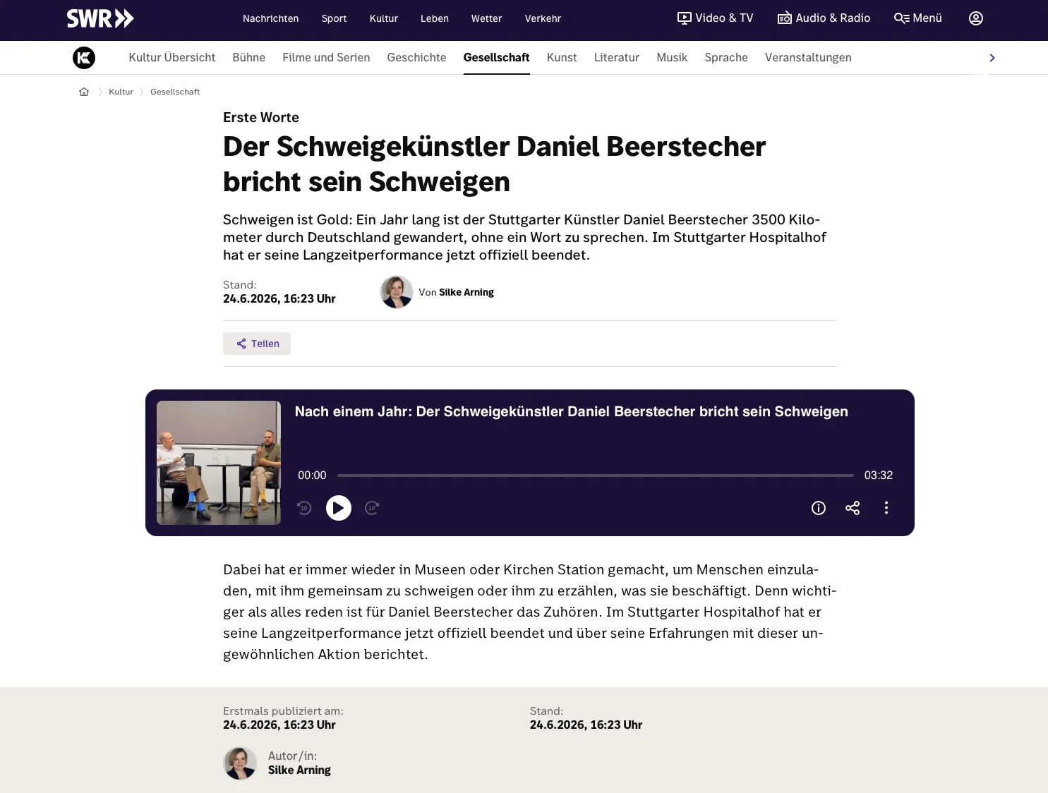 Ich höre zu – ein Jahr im Schweigen