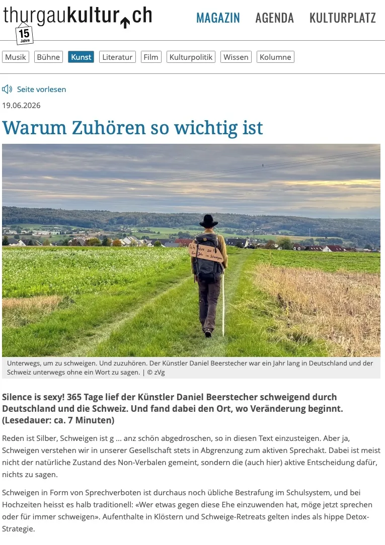 Ich höre zu – ein Jahr im Schweigen